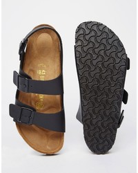 schwarze Ledersandalen von Birkenstock