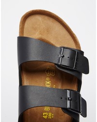 schwarze Ledersandalen von Birkenstock