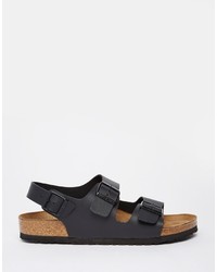 schwarze Ledersandalen von Birkenstock