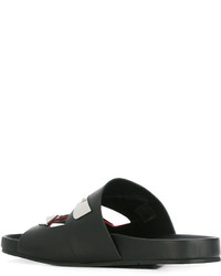 schwarze Ledersandalen von Fendi