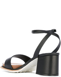 schwarze Ledersandalen von Tod's