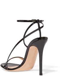 schwarze Ledersandalen von Gianvito Rossi