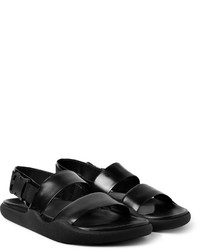 schwarze Ledersandalen von Christopher Kane