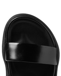 schwarze Ledersandalen von Christopher Kane