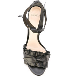 schwarze Ledersandalen von Alexandre Birman