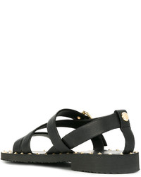 schwarze Ledersandalen von Giuseppe Zanotti Design