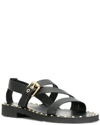 schwarze Ledersandalen von Giuseppe Zanotti Design