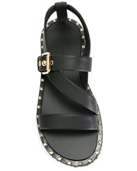 schwarze Ledersandalen von Giuseppe Zanotti Design