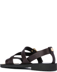 schwarze Ledersandalen von Giuseppe Zanotti Design