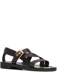 schwarze Ledersandalen von Giuseppe Zanotti Design