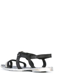 schwarze Ledersandalen von Officine Creative