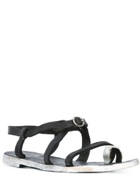 schwarze Ledersandalen von Officine Creative