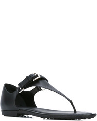 schwarze Ledersandalen von Tod's