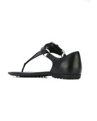 schwarze Ledersandalen von Tod's