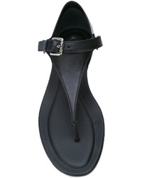 schwarze Ledersandalen von Tod's