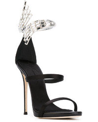 schwarze Ledersandalen von Giuseppe Zanotti Design