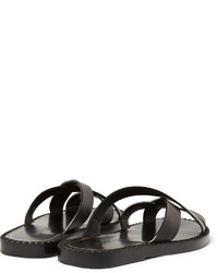 schwarze Ledersandalen von Jimmy Choo