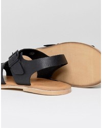schwarze Ledersandalen von Zign Shoes