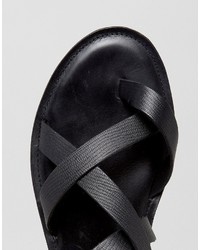 schwarze Ledersandalen von Zign Shoes