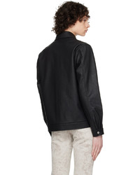 schwarze Shirtjacke aus Leder von Séfr