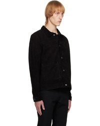 schwarze Shirtjacke aus Leder von Nudie Jeans