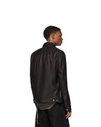 schwarze Shirtjacke aus Leder von Rick Owens