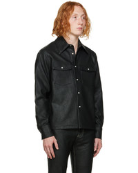 schwarze Shirtjacke aus Leder von Séfr