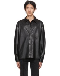 schwarze Shirtjacke aus Leder von FREI-MUT