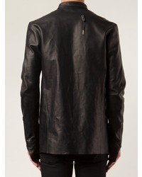 schwarze Shirtjacke aus Leder von Boris Bidjan Saberi