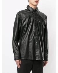 schwarze Shirtjacke aus Leder von 1017 Alyx 9Sm