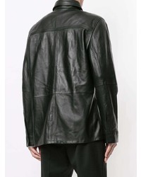 schwarze Shirtjacke aus Leder von 1017 Alyx 9Sm