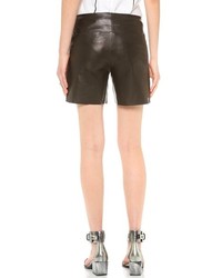 schwarze Ledershorts von Maison Martin Margiela