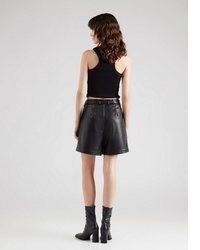 schwarze Ledershorts von Only