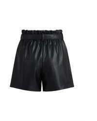 schwarze Ledershorts von Zero