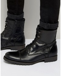 schwarze Lederstiefel von Aldo