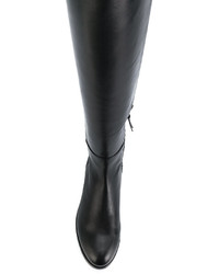 schwarze Lederstiefel von Stuart Weitzman