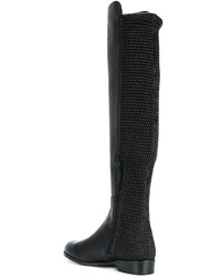 schwarze Lederstiefel von Stuart Weitzman