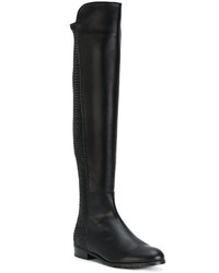 schwarze Lederstiefel von Stuart Weitzman