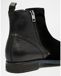 schwarze Lederstiefel von Diesel