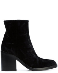 schwarze Lederstiefel von Ann Demeulemeester