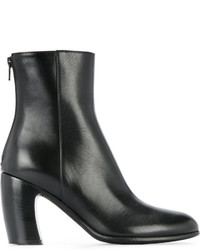 schwarze Lederstiefel von Ann Demeulemeester