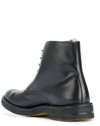 schwarze Lederstiefel von Officine Creative