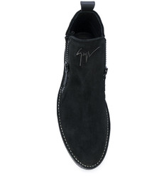schwarze Lederstiefel von Giuseppe Zanotti Design