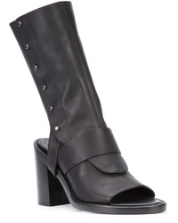 schwarze Lederstiefel von Ann Demeulemeester