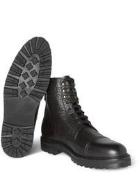 schwarze Lederstiefel von Belstaff