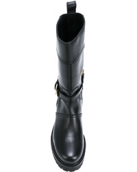 schwarze Lederstiefel von Twin-Set