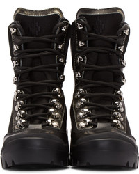 schwarze Lederstiefel von Marcelo Burlon County of Milan