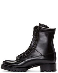 schwarze Lederstiefel von DSQUARED2