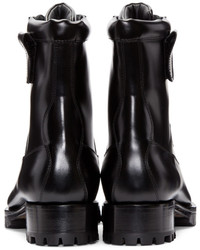 schwarze Lederstiefel von DSQUARED2