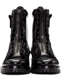 schwarze Lederstiefel von DSQUARED2